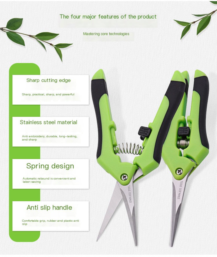 Stainless Steel Pruning Shears – Multi-Purpose Garden Branch & Leaf Scissors with Comfort Grip