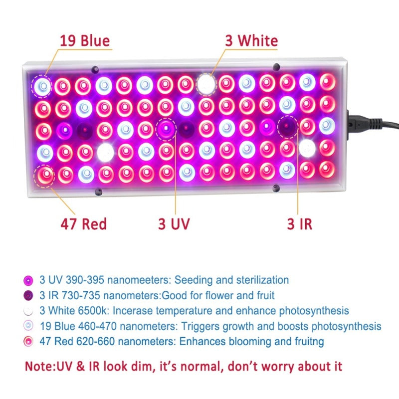 Full Spectrum Plant Grow Light for Seedlings and Flowers
