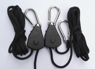 Grow Light Hanging Pulley System – Adjustable Rope Ratchet Hook for Indoor Plant Tents & Grow Rooms